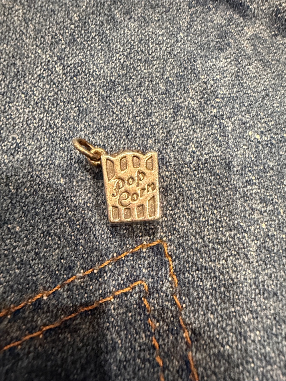James Avery popcorn bucket charm. Sterling. Retired